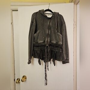 Free People Charcoal Women's Hooded Jacket